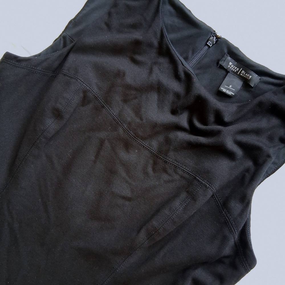 White House Black Market Sleeveless Black Dress Pleated Career Cocktail